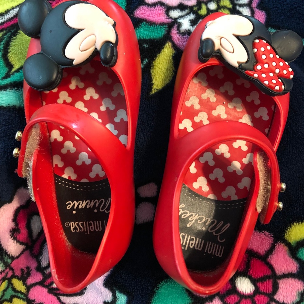 EUC mini Melissa size 6 Minnie/Mickey shoes